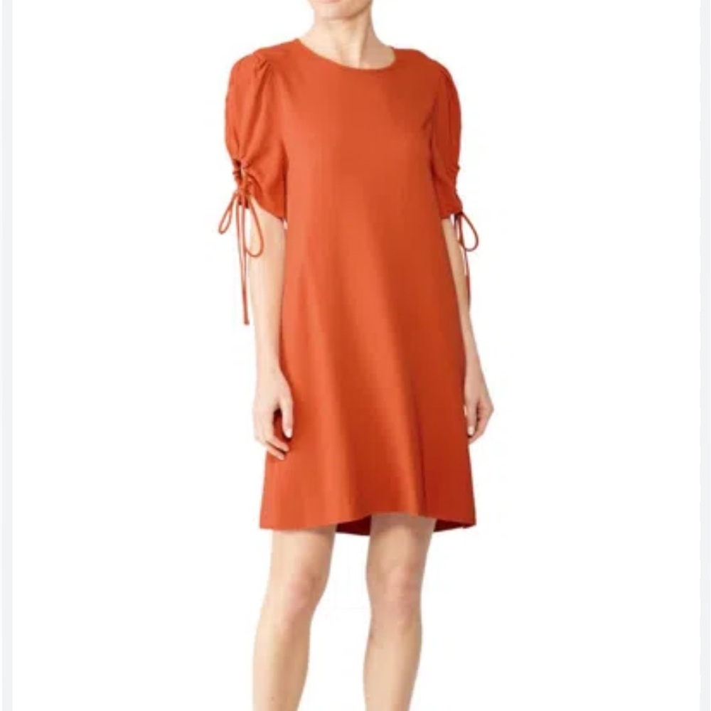 SEE BY CHLOÉ Ruched Sleeve Mini Shift Dress Peppery Red